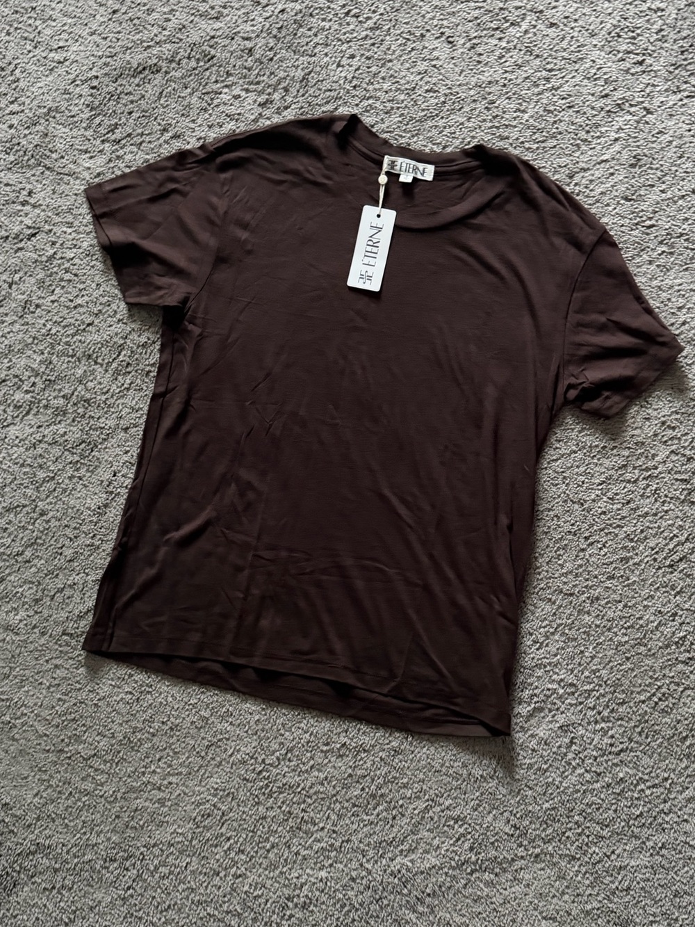 ETERNE BOYFRIEND chocolate Crew Neck T-Shirt